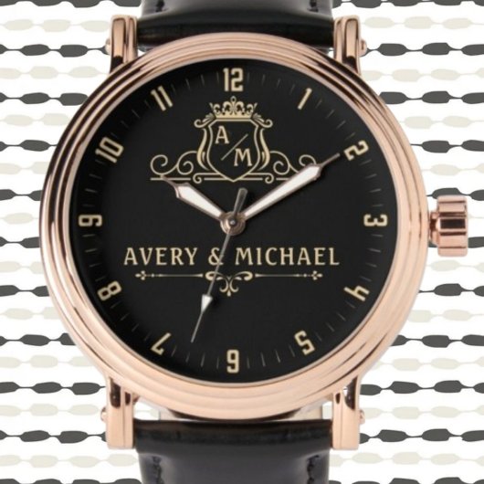 Vintage  Custom Monogram Horloge