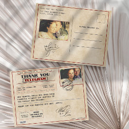 Vintage Custom photos Old-Fashioned Thank You Briefkaart
