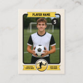 Vintage Custom Soccer Trading Card, Gold Player Contactkaartje (Voorkant)