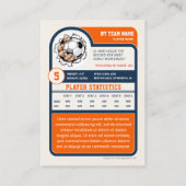 Vintage Custom Soccer Trading Card, Orange Player Contactkaartje (Achterkant)