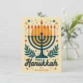 Vintage Custom text Happy Hanukkah✡️, Feestdagenkaart (Staand voorkant)