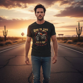 Vintage Customizable Dallas Tx. Ride to Live Retro T-shirt