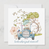 Vintage Cute Beer Boy Birth Notice (Voorkant)