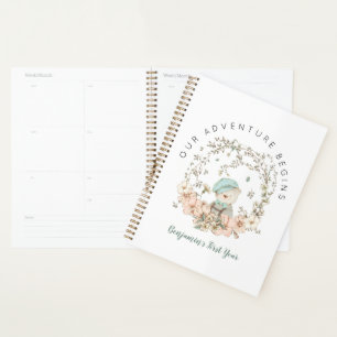 Vintage Cute Beer Florals eerste Baby Boek Planner