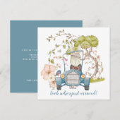 Vintage Cute Bunny Boy Birth Announance (Voorkant / Achterkant)