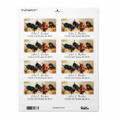 Vintage Cute Dachshund-Puppies Etiket (Full Sheet)