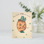 Vintage Cute Irish Potato St Patrick's Day Kaart (Staand voorkant)