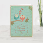 Vintage Cute Owl Funny Husband Valentine's Day Kaart (Voorkant)