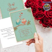 Vintage Cute Owl Funny Husband Valentine's Day Kaart