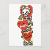 Vintage Cute Skeleton Valentijn Briefkaart (Voorkant)