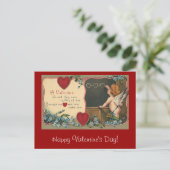 Vintage Cute Valentijnsdag, Cherub-leraar Feestdagenkaart (Staand voorkant)