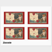 Vintage Cute Valentijnsdag, Cherub-leraar Rechthoekige Sticker (Vel)