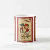 Vintage Cute Valentijnsdag, kindersport Golf Koffiemok (Center)