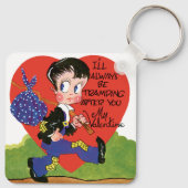Vintage Cute Valentine's Day, Hobo Boy Heart Sleutelhanger (Achterkant)