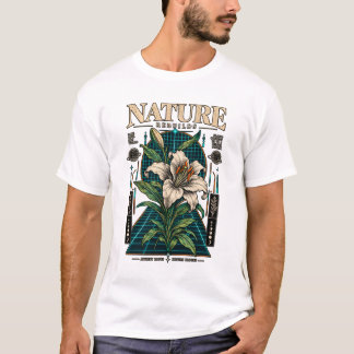 Vintage Cyber Botanische Natuur Reconstructies T-shirt