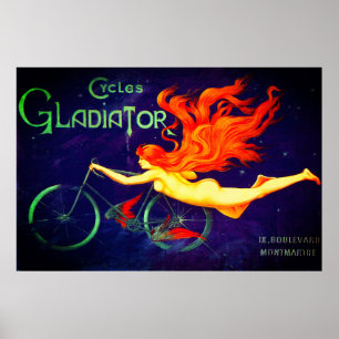 Vintage Cycles Gladiator Franse Wielrenadvertentie Poster