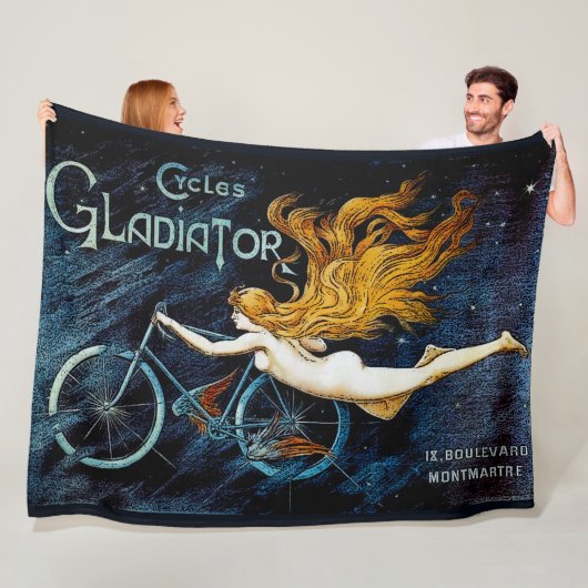 Vintage Cycling Cycles Gladiator Advertentie Fleece Deken (In situ)