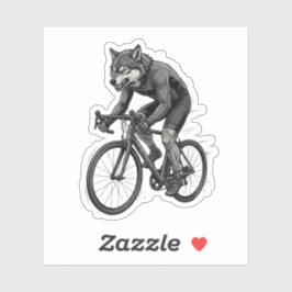 Vintage Cycling Wolf Fast Road Bike Rider Sticker