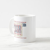 Vintage Czechoslovak ČSSR Stamp Artwork Koffiemok (Voorkant links)