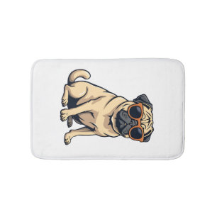 Vintage Dabbing Pug met Zonnebril Grappige Hond Ve Badmat
