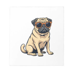 Vintage Dabbing Pug met Zonnebril Grappige Hond Ve Notitieblok