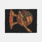 Vintage Dabbing Voetbal Amerikaans  Fleece Deken (Voorkant (Horizontaal))