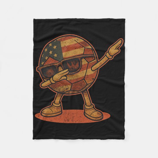 Vintage Dabbing Voetbal Amerikaans  Fleece Deken (Voorkant)