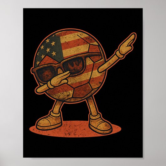 Vintage Dabbing Voetbal Ll Amerikaans Poster (Voorkant)