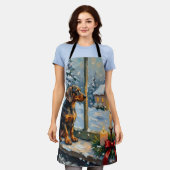 Vintage Dachshund by Cozy Christmas Window Schort (Gedragen)