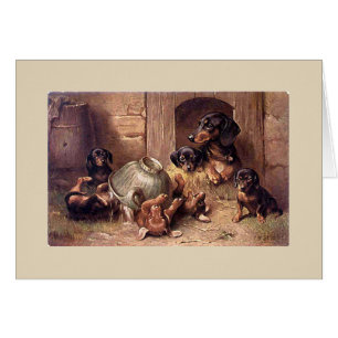 Vintage - Dachshund Familie,