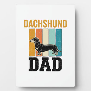 Vintage Dachshund Vader Hond Liefhebber Vector Des Fotoplaat