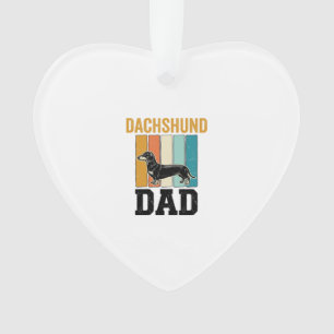 Vintage Dachshund Vader Hond Liefhebber Vector Des Ornament