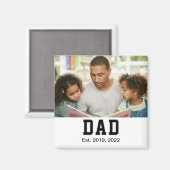 Vintage Dad Established Gift Photo Magneet (Voorkant / Achterkant)