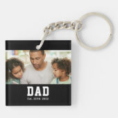 Vintage Dad Established Gift Photo Sleutelhanger (Achterkant)