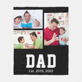 Vintage Dad Established Gift Text 3 Photo  Fleece Deken