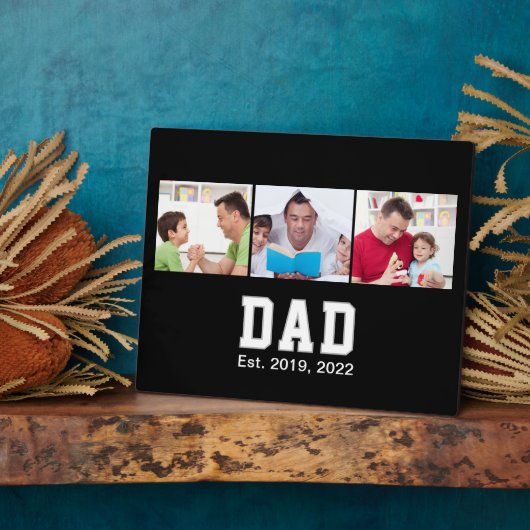Vintage Dad Established Gift Text 3 Photo  Fotoplaat (Zijkant)
