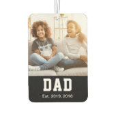 Vintage Dad Established Gift Text Photo Luchtverfrisser (Achterkant)