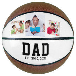 Vintage Dad Established Text 3 Photo Gift Basketbal