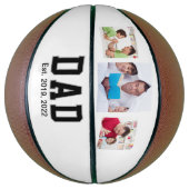 Vintage Dad Established Text 3 Photo Gift Basketbal (Verticaal)