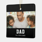 Vintage Dad Established Text Photo Keramisch Ornament (Links)