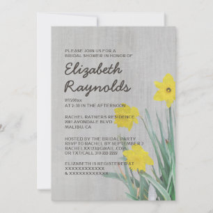 Vintage Daffodil Bridal Shower Invitations Kaart