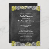 Vintage Dahlia Chalkboard Vrijgezellenfeest nodigt Kaart (Voorkant / Achterkant)