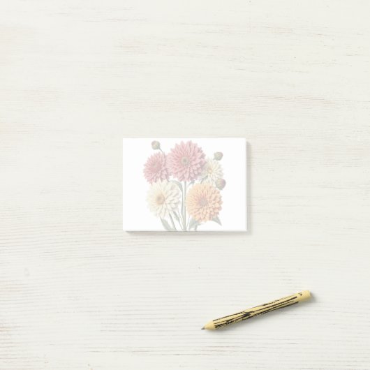 Vintage Dahlia Post-it® Notes (Op bureau)