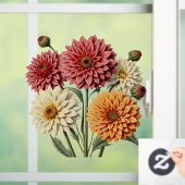 Vintage Dahlia Raamsticker (Huis)