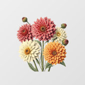 Vintage Dahlia Raamsticker (Vel)