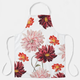 Vintage Dahlias botanisch apron Schort