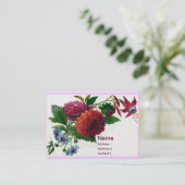 Vintage Dahlias en Fuchsias Visitekaartje (Staand voorkant)