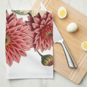Vintage Dahlias Theedoek (Quarter Fold)