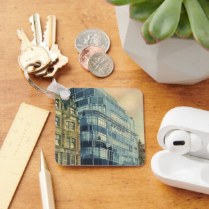 Vintage Daily Express Building aan Fleet Street Sleutelhanger