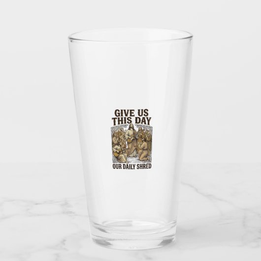 Vintage Daily Shred Religieuze Gitaar Vector Glas (Voorkant)